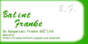 balint franke business card